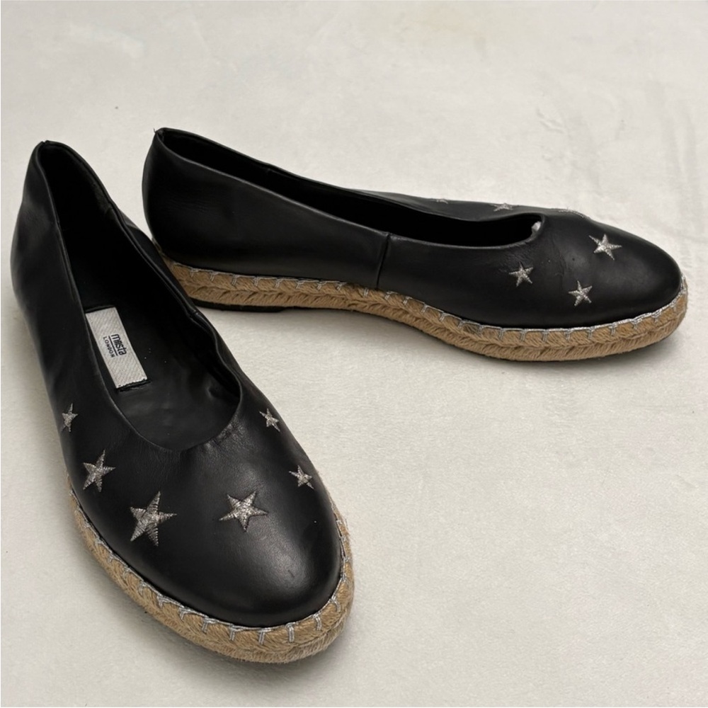 Miista Black Ballet Star-Embroidered Espadrille Flats - Women Size 40